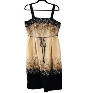 DressBarn Woman Black and Beige Butterfly Dress Adjustable Strap Size 14W